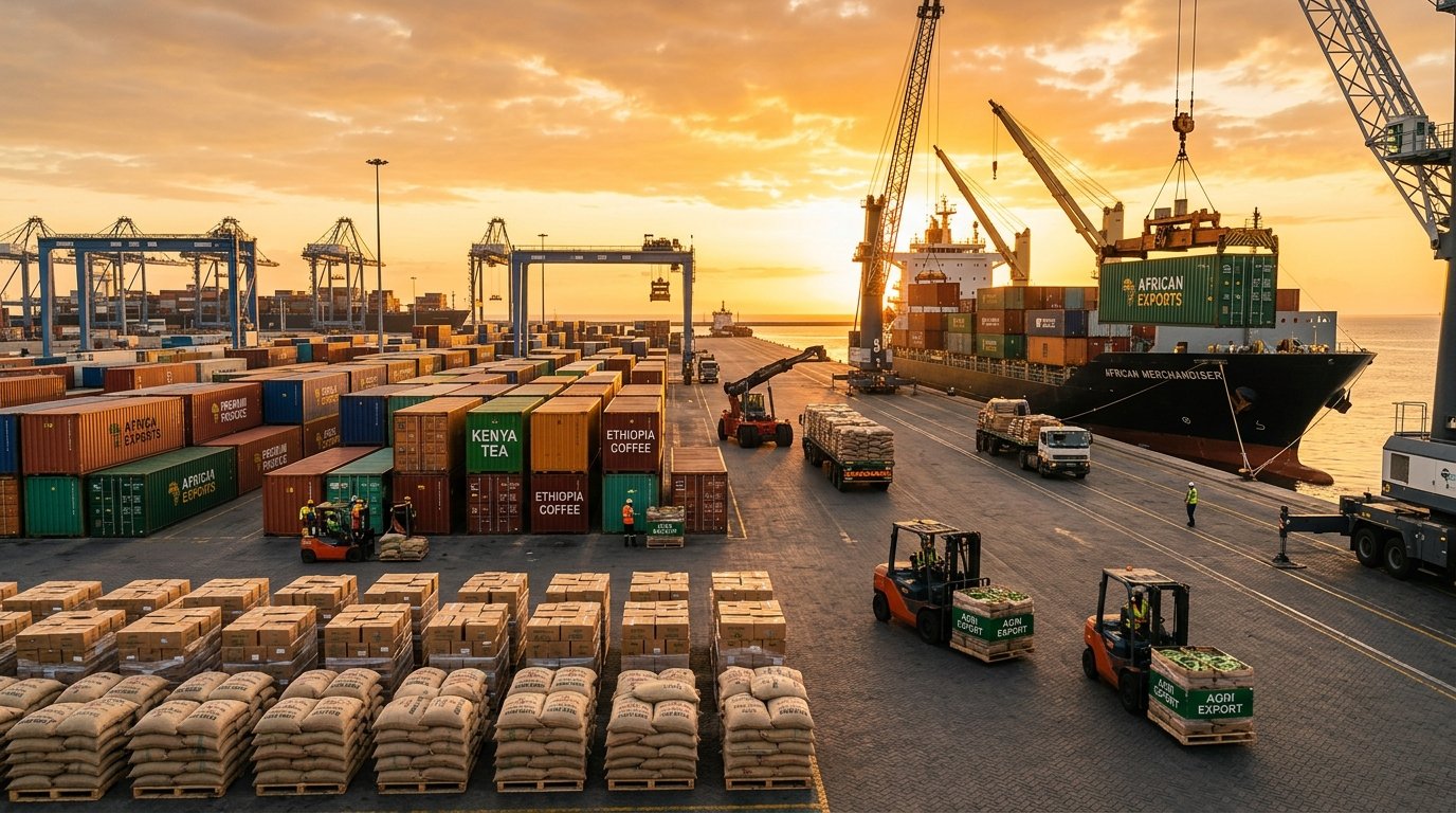 International agricultural cargo export logistics at port