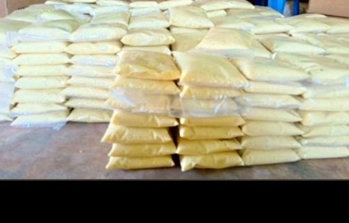 Authentic Shea Butter stacked blocks in warehouse